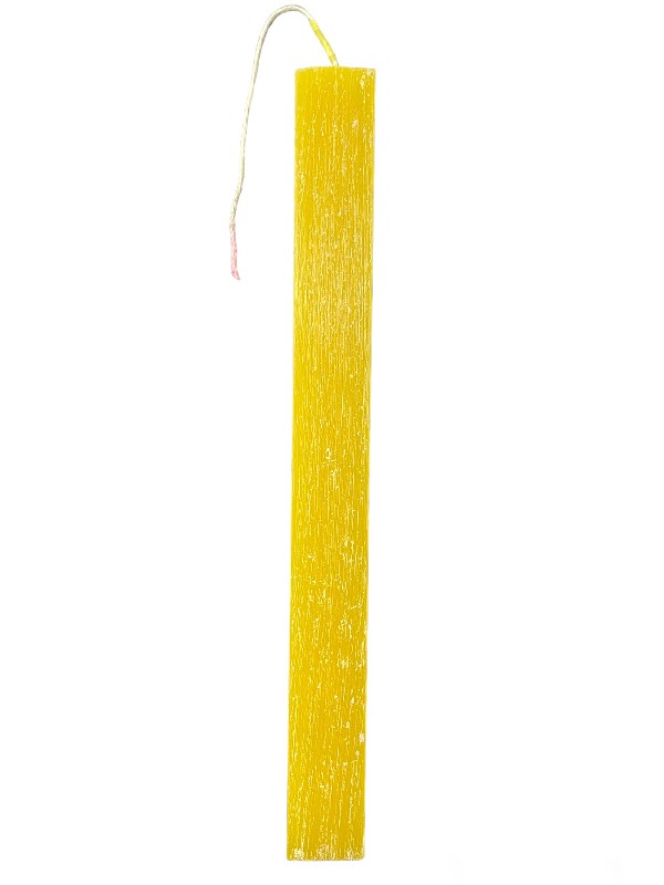 Πασχαλινή λαμπάδα πλακέ ξυστή κίτρινη