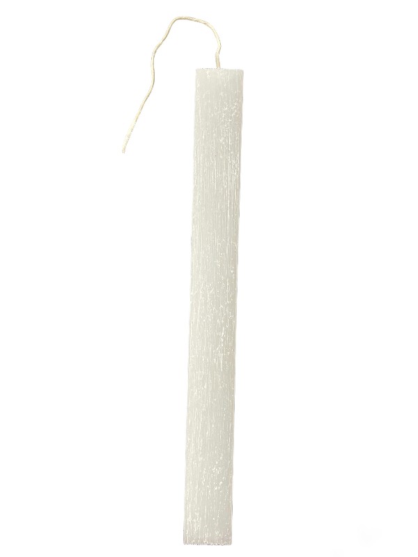 Πασχαλινή λαμπάδα πλακέ ξυστή λευκή