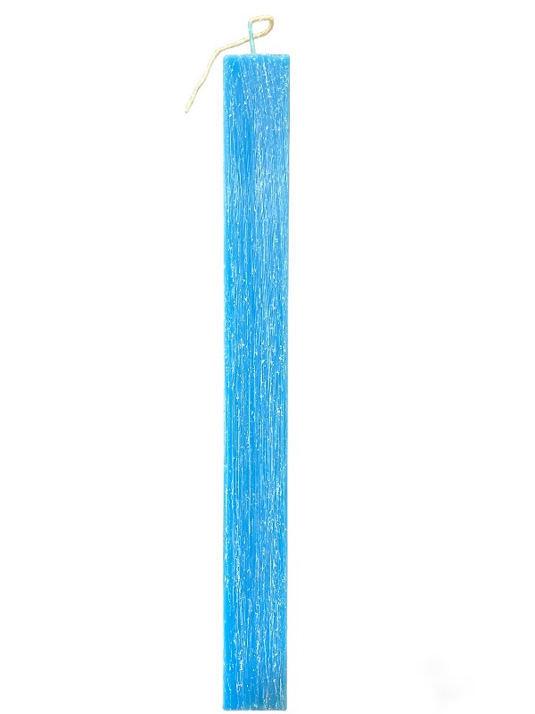 Πασχαλινή λαμπάδα πλακέ ξυστή μπλε