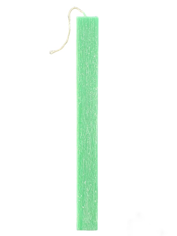 Πασχαλινή λαμπάδα πλακέ ξυστή πράσινη