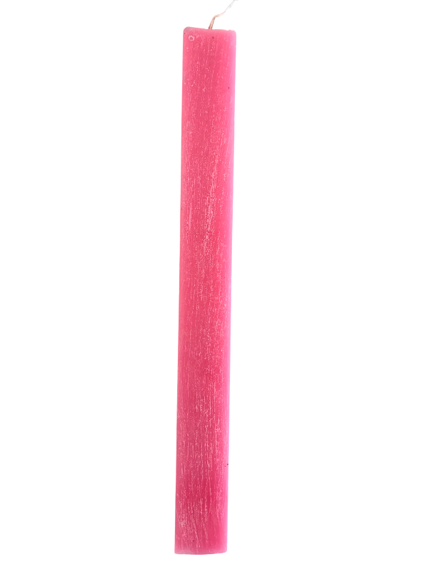 Πασχαλινή λαμπάδα πλακέ ξυστή ροζ