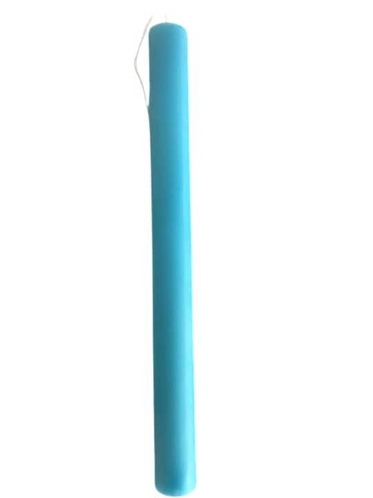 Πασχαλινή λαμπάδα στρογγυλή γαλάζια