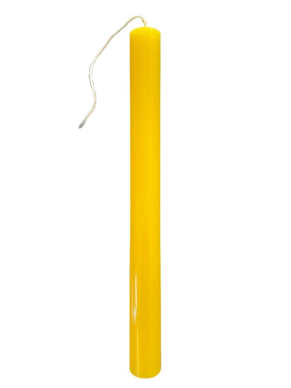 Πασχαλινή λαμπάδα στρογγυλή κίτρινη