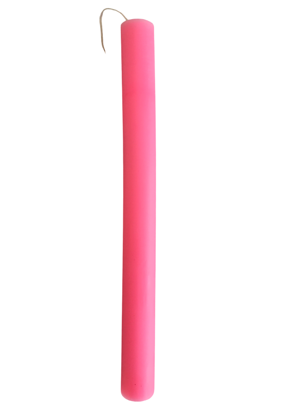 Πασχαλινή λαμπάδα στρογγυλή ρόζ