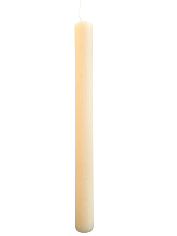 Πασχαλινή λαμπάδα στρογγυλή ξυστή εκρού