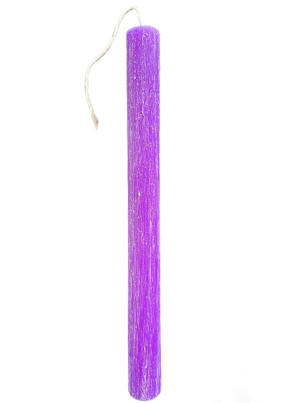 Πασχαλινή λαμπάδα στρογγυλή ξυστή μοβ