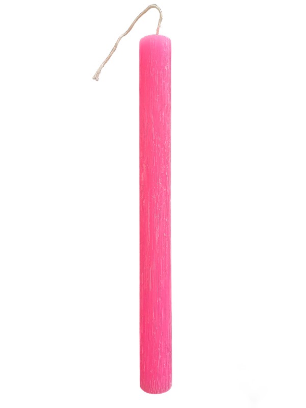 Πασχαλινή λαμπάδα στρογγυλή ξυστή ροζ